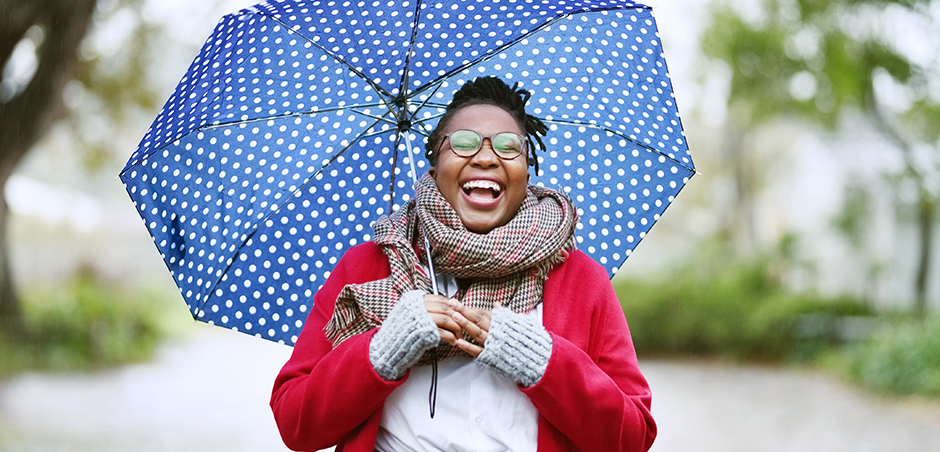 woman holding an umbrella